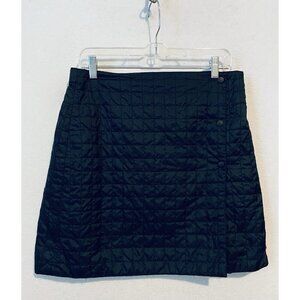 Uniqlo Skirt Womens Large Black Quilted Wrap Mini Snap Closure Gorpcore Puffer